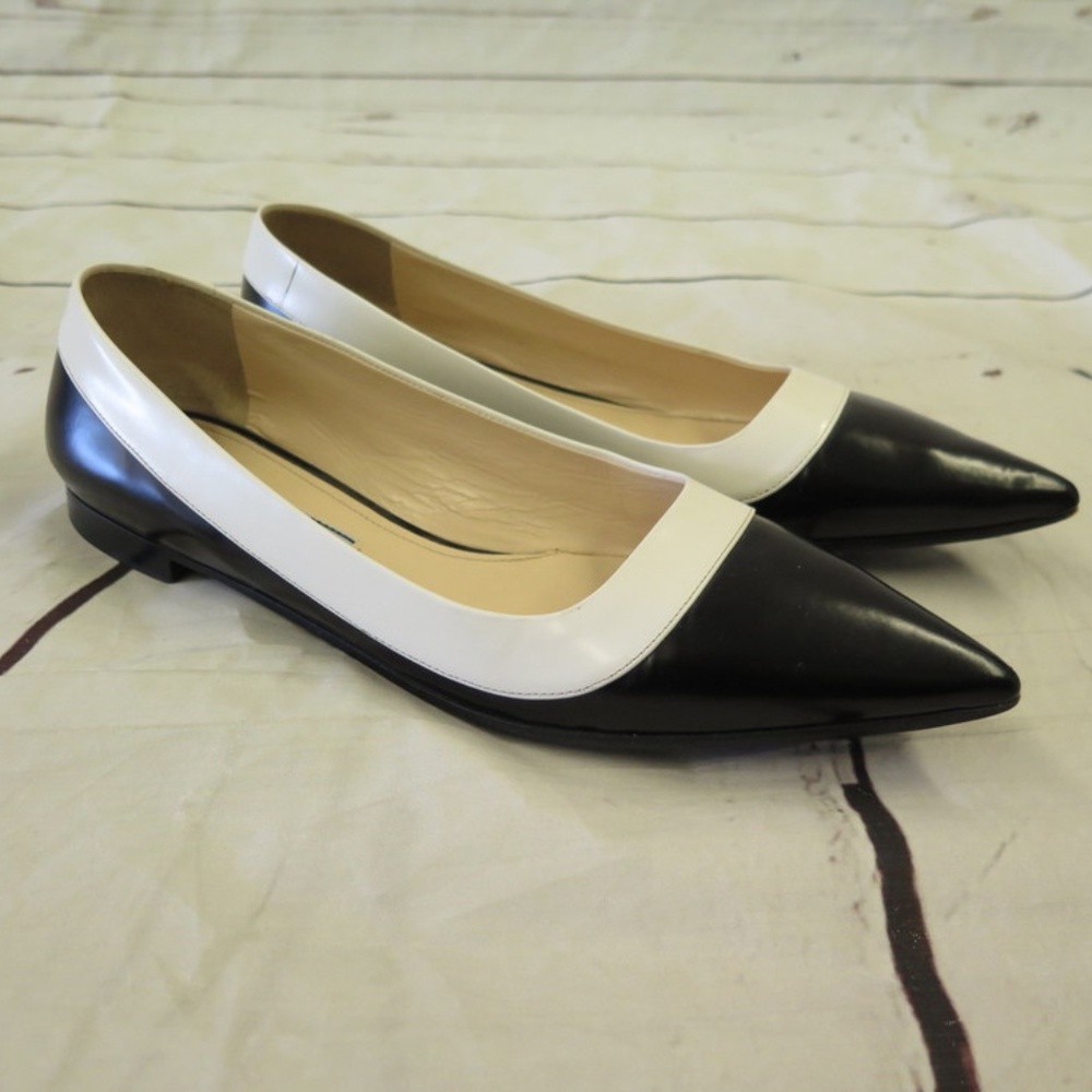 Prada Flats Black & White Bi-Color Spazzolato - Picture 1 of 7